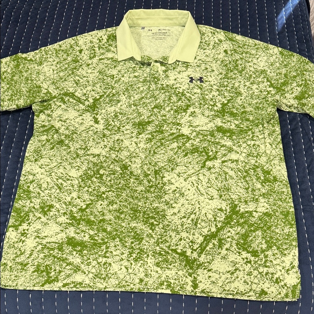 Under Armour Lime and Olive Polo Shirt The ISO-Chill Polo. Loose Fit